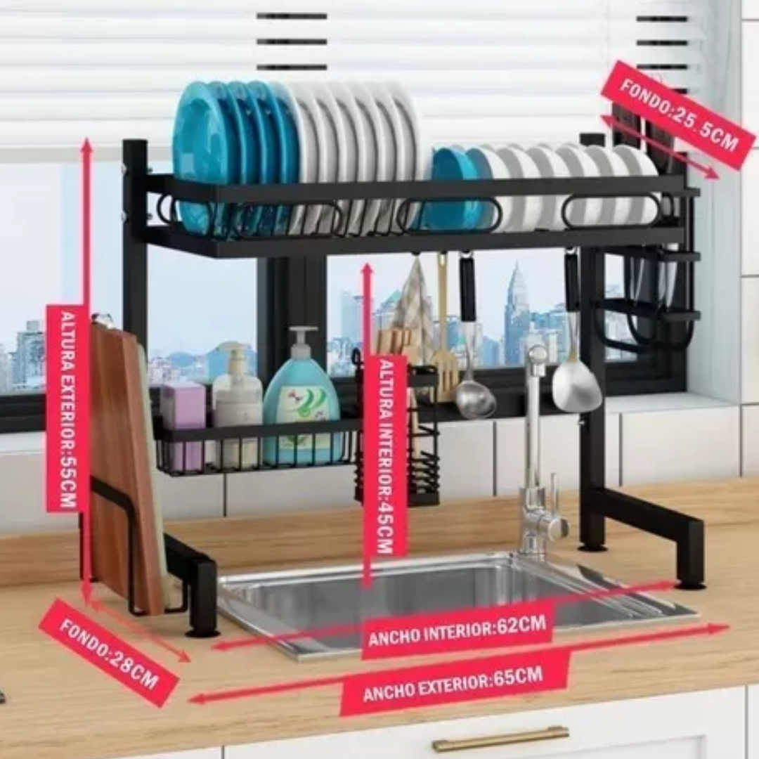 Escurridor Platos Cocina Fregadero Acero